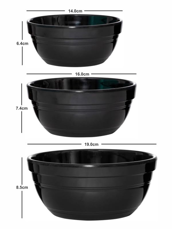 Servewell Ben Bowl Set 3 pc Black - Image 3