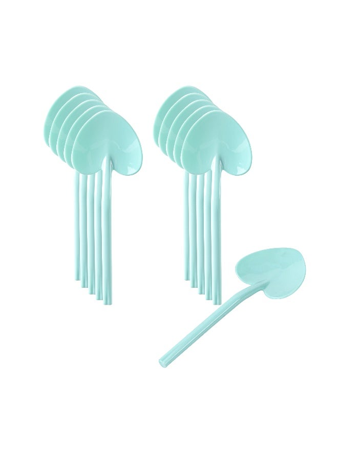 Restaurantware ملاعق قلبية 3.5 بوصة × 1.25 بوصة، 500 ملعقة بلاستيكية صغيرة قابلة للتصرف - على شكل قلب، للحلويات، ملاعق تذوق بلاستيكية باللون الأزرق، للحفلات أو الفعاليات - Image 2