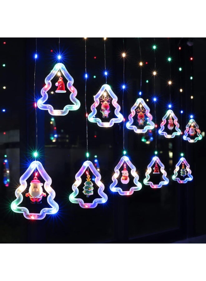 Home Care أضواء نافذة عيد الميلاد - زينة نافذة مضاءة على شكل شجرة مع أضواء ستارة مزخرفة داخلية - أضواء خيط مبتكرة معلقة تعمل بالـ USB لزينة عيد الميلاد في المنزل وغرفة النوم - Image 2