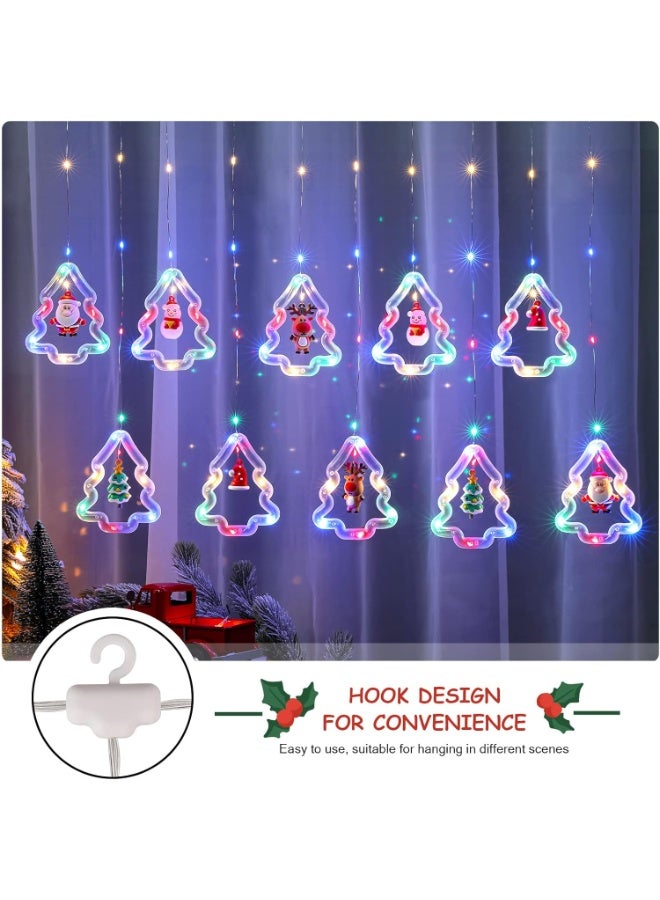 Home Care أضواء نافذة عيد الميلاد - زينة نافذة مضاءة على شكل شجرة مع أضواء ستارة مزخرفة داخلية - أضواء خيط مبتكرة معلقة تعمل بالـ USB لزينة عيد الميلاد في المنزل وغرفة النوم - Image 5