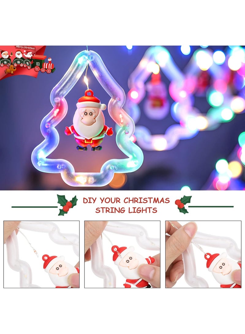 Home Care أضواء نافذة عيد الميلاد - زينة نافذة مضاءة على شكل شجرة مع أضواء ستارة مزخرفة داخلية - أضواء خيط مبتكرة معلقة تعمل بالـ USB لزينة عيد الميلاد في المنزل وغرفة النوم - Image 3