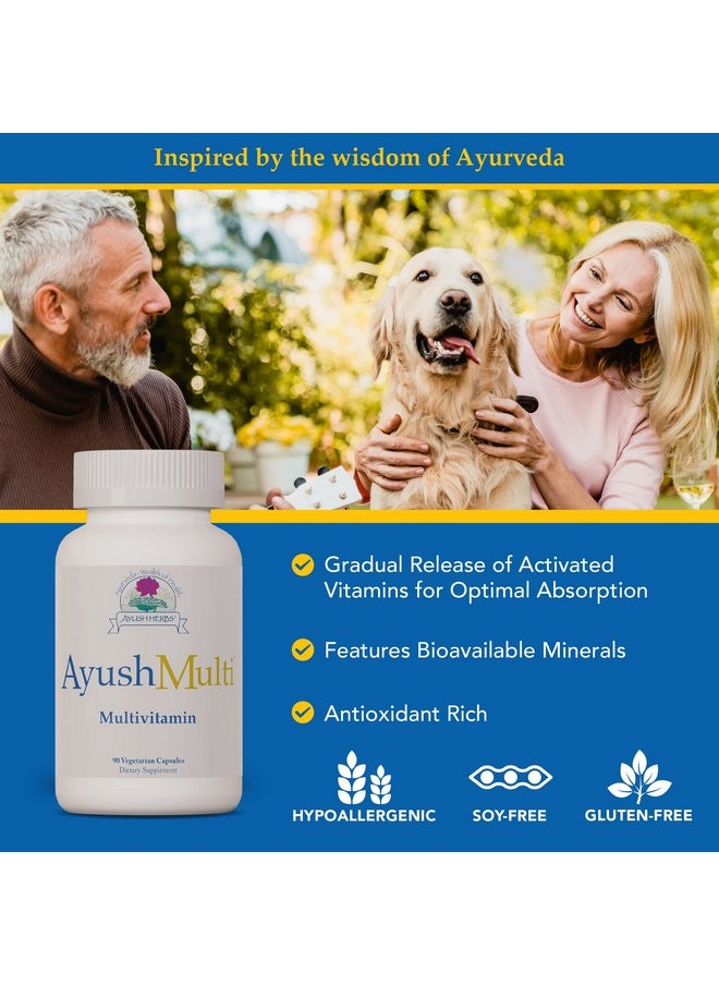 Ayush Herbs - Multi Allnatural High Antioxidant Multivitamin For Women And Men Active B Vitamin And Chelated Mineral Supplements Daily Vitamins For Adults 90 Vegetarian Capsules - Image 1