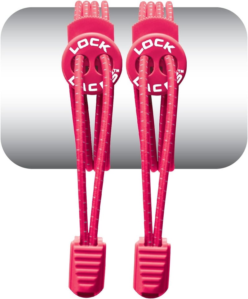 LOCK LACES - Elastic No Tie Shoelaces, One Size Fits All (Pink) - Image 1