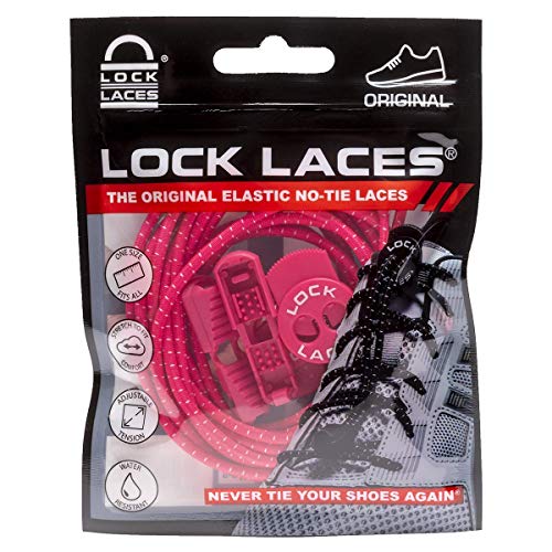 LOCK LACES - Elastic No Tie Shoelaces, One Size Fits All (Pink) - Image 3