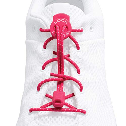 LOCK LACES - Elastic No Tie Shoelaces, One Size Fits All (Pink) - Image 2