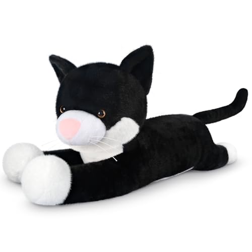 SuzziPals 43 inch Black and White Cat Stuffed Animal Lifelike Tuxedo Cat Plush Toy for Stress Relief Companion Extra Soft Giant Stuffed Animals Giant Plushies Gifts for Kids Adults - Image 5