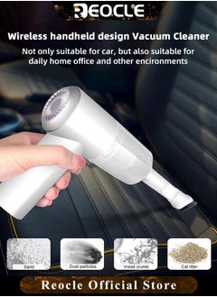 REOCLE Mini Vacuum Cleaner for Car Keyboard Vacuum Cleaner Wireless Handheld Car Vacuum with Brushless Motor 6000PA High Power and Type C Portable Vacuum Cleaner for Car Cleaning  - Image 2
