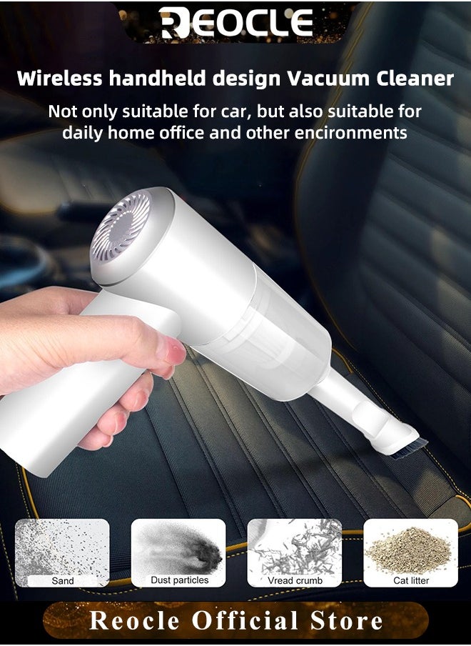 REOCLE Mini Vacuum Cleaner for Car Keyboard Vacuum Cleaner Wireless Handheld Car Vacuum with Brushless Motor 6000PA High Power and Type C Portable Vacuum Cleaner for Car Cleaning  - Image 2