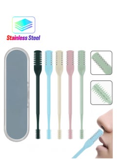 General Upgraded Nasal Hair Cutter with Cleaning Brush, 5-Pack Nose Hair Trimmer, Double-Blade 360° Rotating Nose Hair Knife, Portable Nostril Hair Remover Tool for Women Men  - Image 1