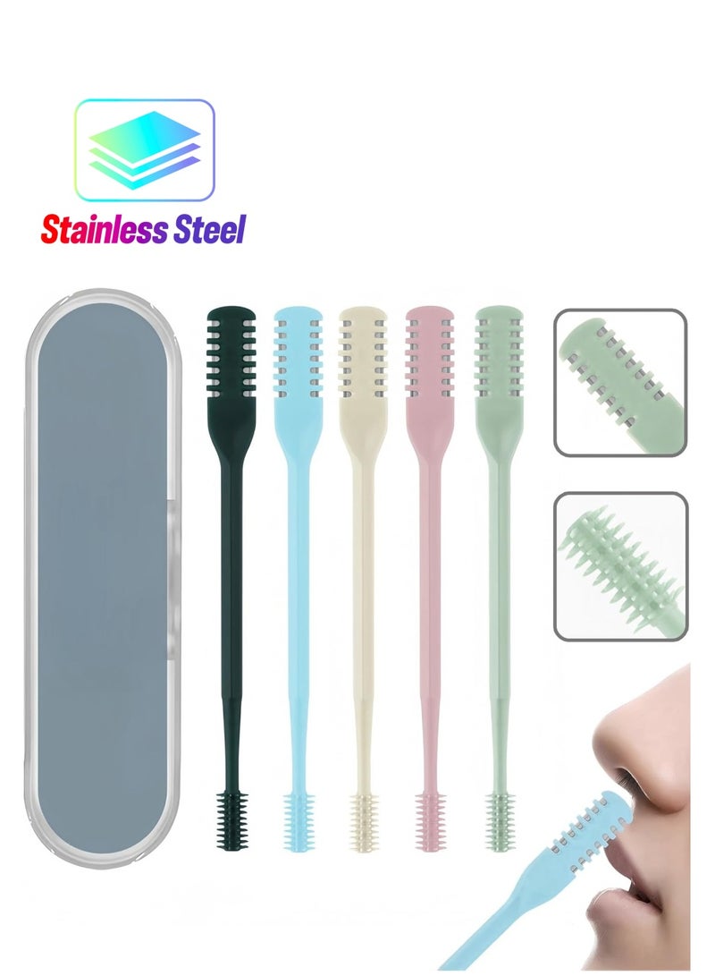 General Upgraded Nasal Hair Cutter with Cleaning Brush, 5-Pack Nose Hair Trimmer, Double-Blade 360° Rotating Nose Hair Knife, Portable Nostril Hair Remover Tool for Women Men  - Image 1