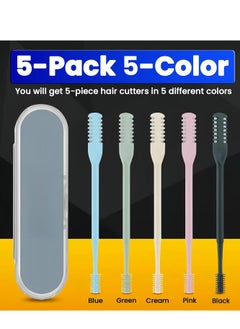 General Upgraded Nasal Hair Cutter with Cleaning Brush, 5-Pack Nose Hair Trimmer, Double-Blade 360° Rotating Nose Hair Knife, Portable Nostril Hair Remover Tool for Women Men  - Image 2