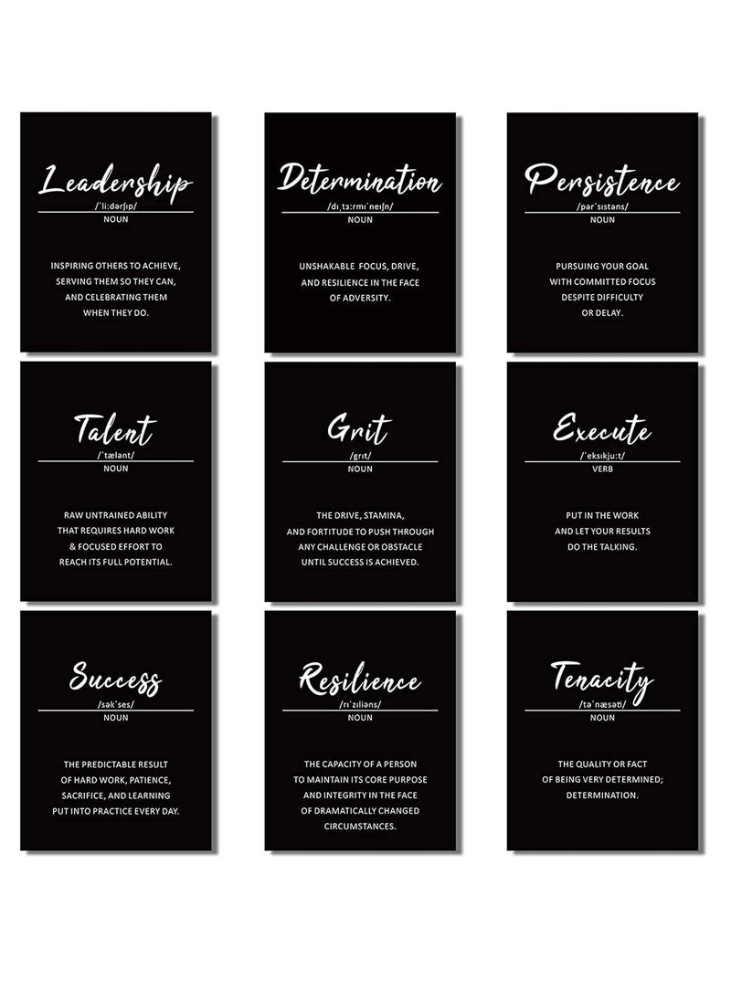Generic - 9 Pieces Inspirational Phrases Wall Art Prints Motivational Sayings Quote Prints for Teens Adults Living Room Office Classroom College Decoration, Unframed, 8 x 10 Inch - Image 1
