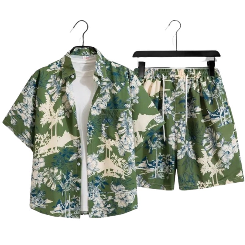 2025 Fashion Men'S Summer Short-Sleeved T-Shirt Basketball Jersey Casual Trendy Shorts Two-Piece Set Korean Style Trendy - Image 1