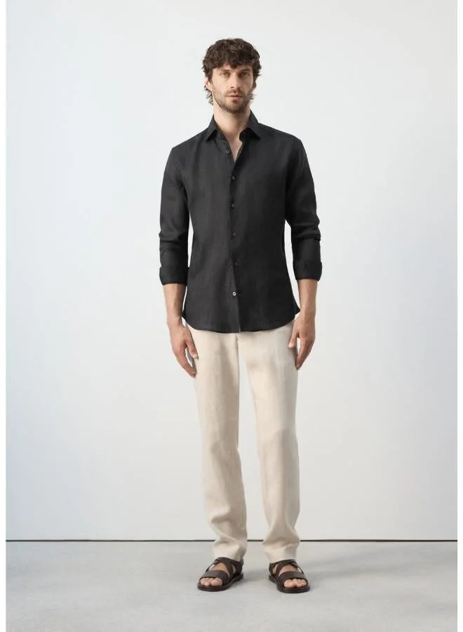 Mango Man  100% linen slim-fit shirt for Men | Best Price UAE