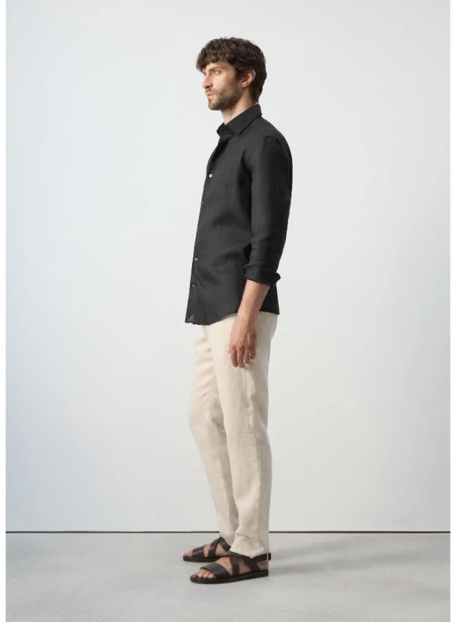 Mango Man  100% linen slim-fit shirt for Men | Best Price UAE