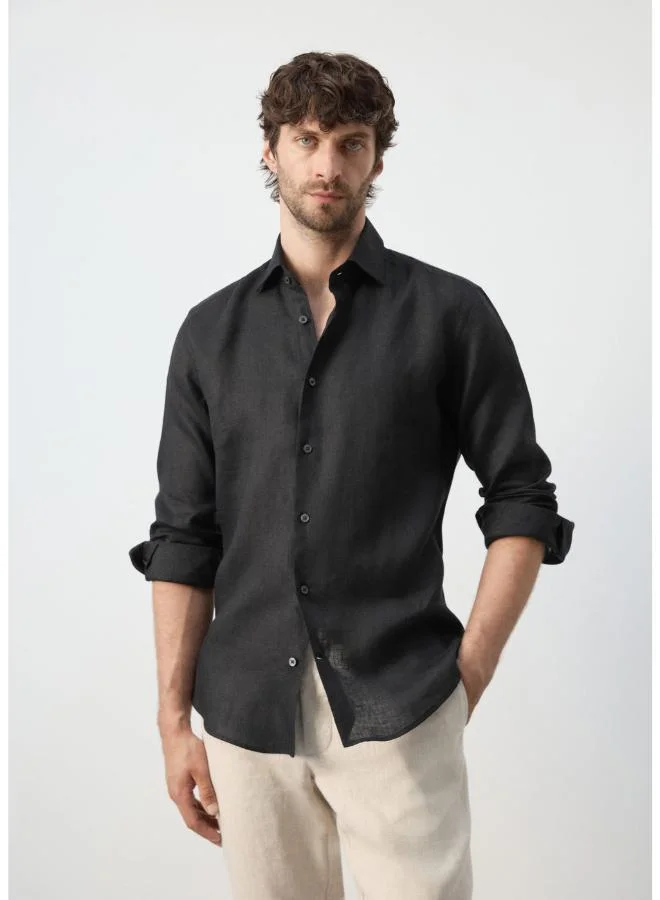 مانجو مان 100% linen slim-fit shirt