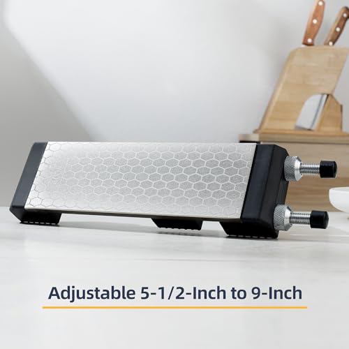 S SATC Sharpening Stone Holder,Adjustable 5-1/2 Inch to 9 Inch,Rubber Stainless Steel No-Slip Sharpening Stone Base for Diamond Stones - Image 5