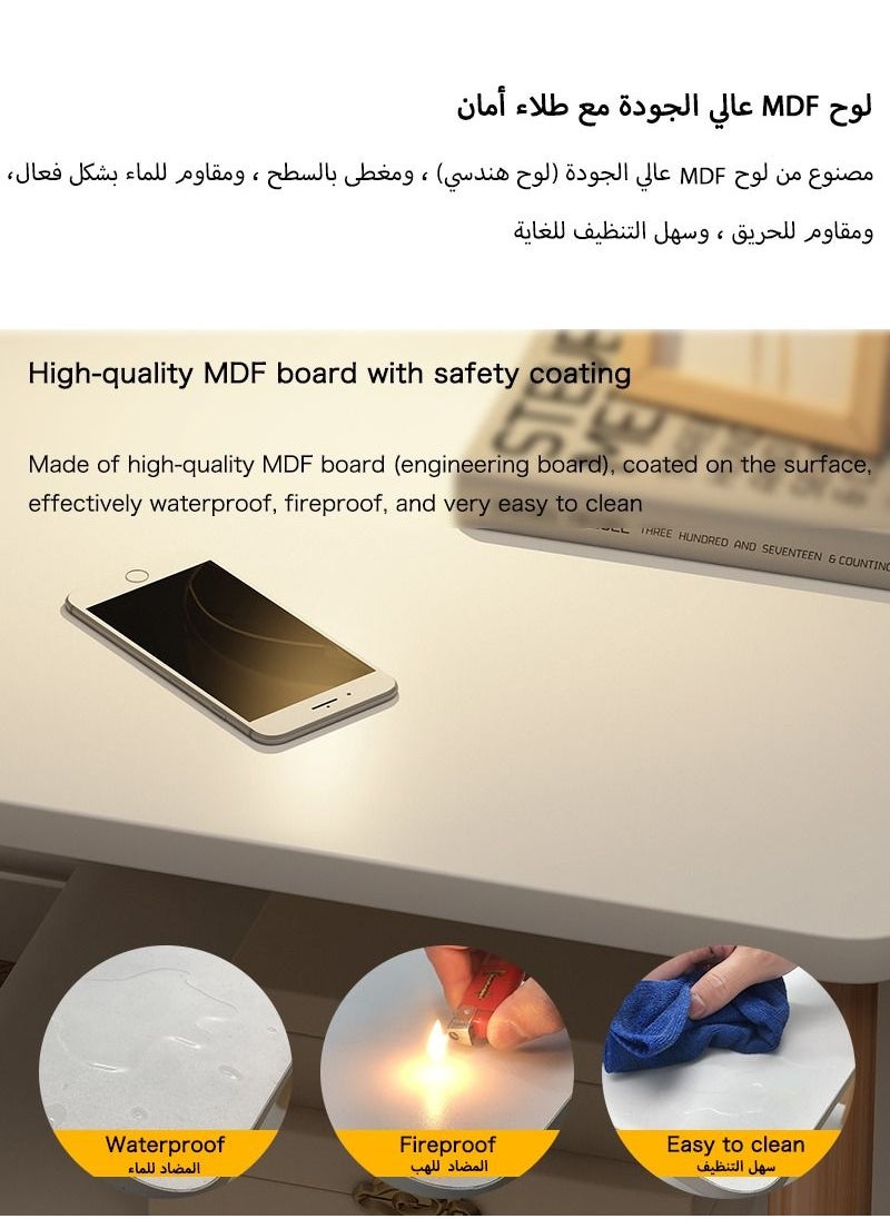 AnneFish - Double Layer MDF Engineering Board Coffee Table Sofa Side Table For Living Room Easy to Install - Image 1