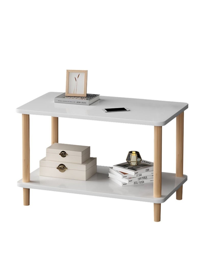 AnneFish - Double Layer MDF Engineering Board Coffee Table Sofa Side Table For Living Room Easy to Install - Image 1