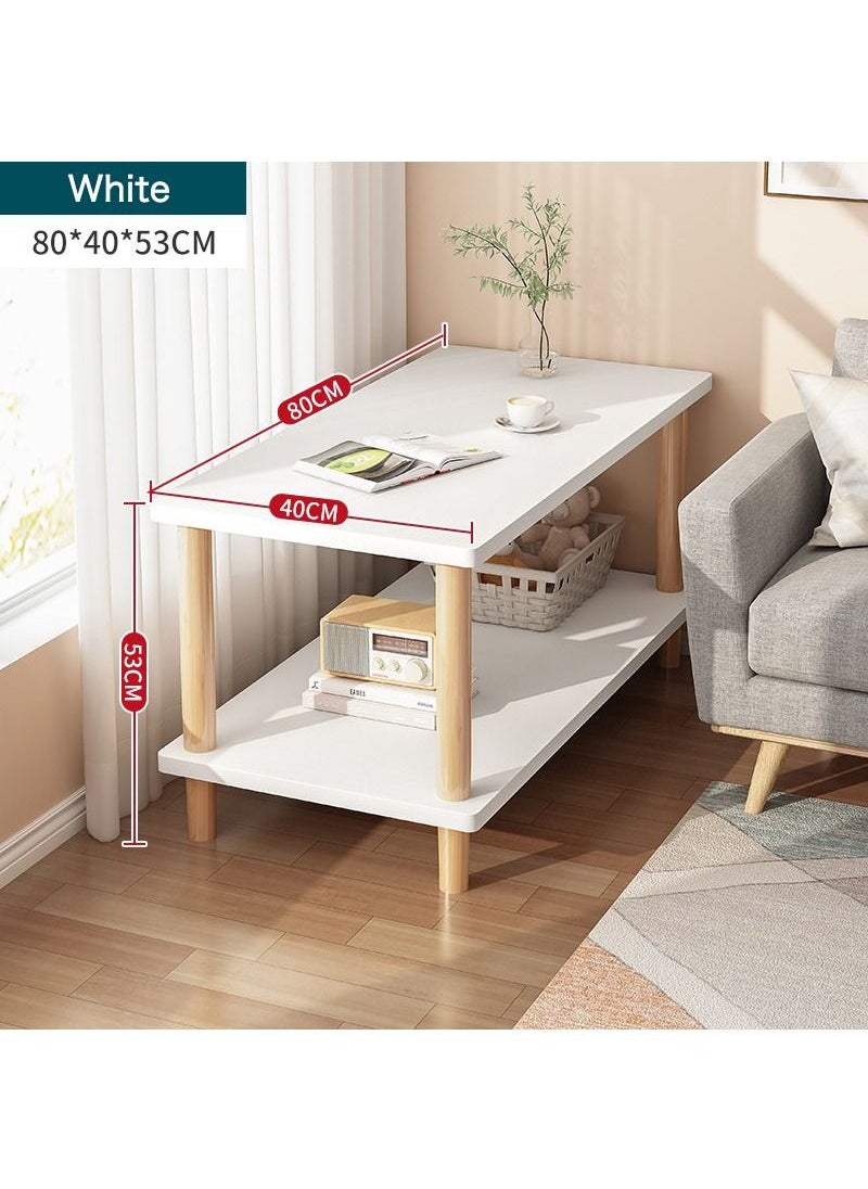 AnneFish - Double Layer MDF Engineering Board Coffee Table Sofa Side Table For Living Room Easy to Install - Image 1