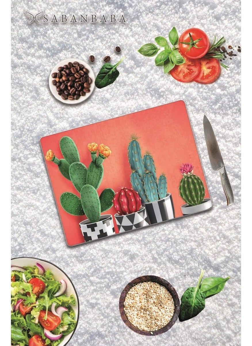 Cactus Patterned Glass Cutting Board 30 x 40 cm - pzsku/ZDB2403591F42D302D834Z/45/_/1729765466/3e34e38c-1c91-4616-bea6-8d86c9cf60b4