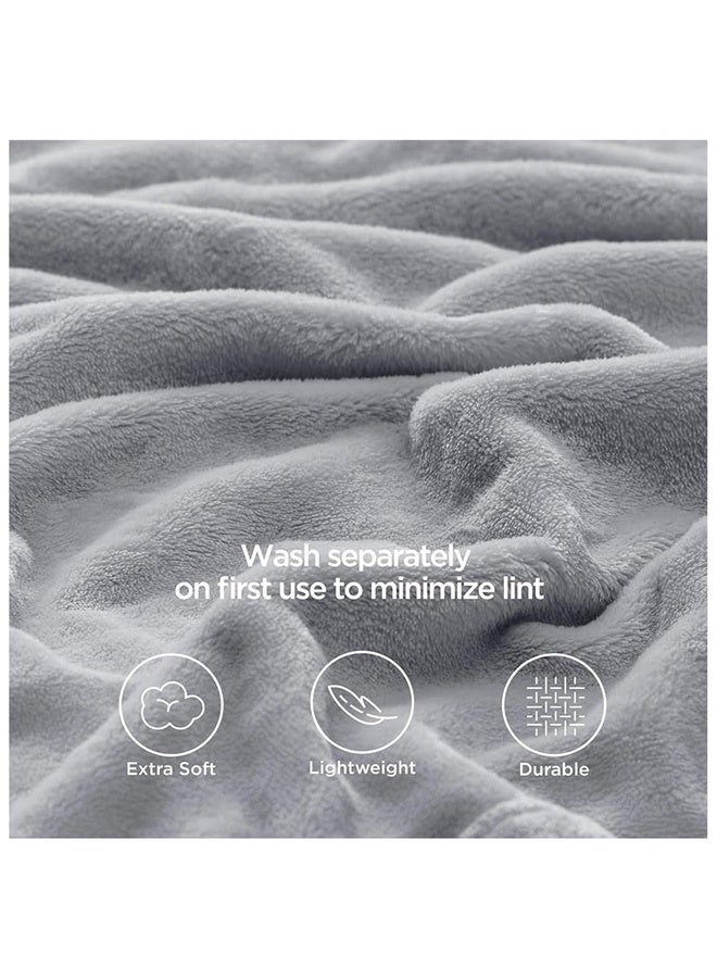 Reelyo Flannel Fleece Living Coral Blanket Weightless Sheet Blankets Silky Wool Blanket Ac Blanket Double Bed Blanket Throw Super Soft Lightweight Bed Blanket Plush Fuzzy Cozy Luxury Microfiber Throw Blanket Super Cozy And Comfy For All Seasons Velvet Blanket Blanket Soft Korean King Size Single & Double For Bed, Sofa, Couch, Travel, Camping 200cm(L) Grey - Image 3