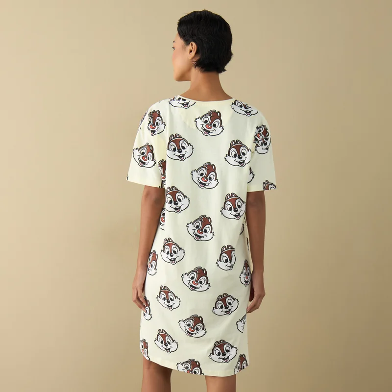 Splash FAV Chip 'N' Dale Print Sleepshirt with Short Sleeves