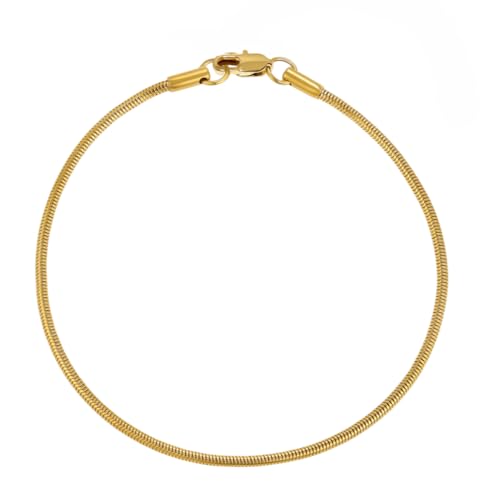 MILLER Stainless Steel Chain Hand Bracelet for Men - Gift Jewelry Stylish Anti-Tarnish Waterproof Accessories Bracelets | Gifts for Mens & Boys (Sleek Gold- 2mm) - Image 1