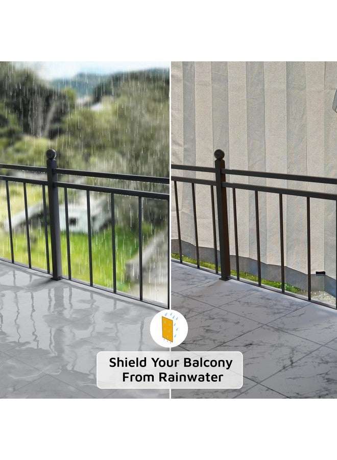 HIPPO PE 85% Outdoor Sun Shading Balcony Curtain UV Protection, Light Filtering, Temperature Reducing 7.5 ft Door Curtain, 2 PC (Sand-White, 4.5FTX7.5FT) - Image 2