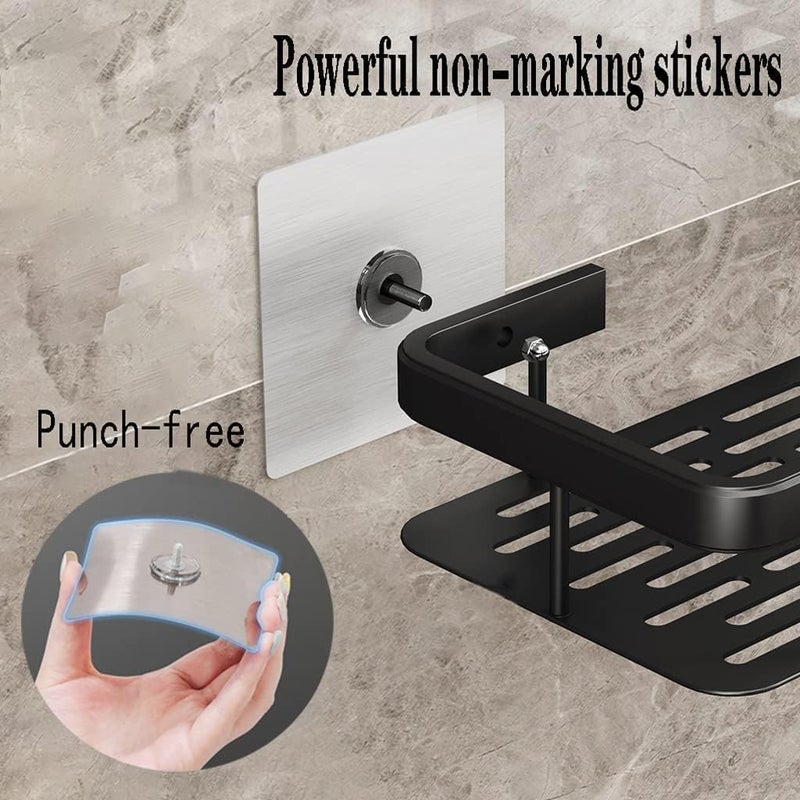 WOX MOX WOX MOX Multipurpose Self-Adhesive Aluminium Bathroom Wall Mounted Storage Organizer Shelf Holder/Rack/Bathroom Accessories (Black)  - Image 3