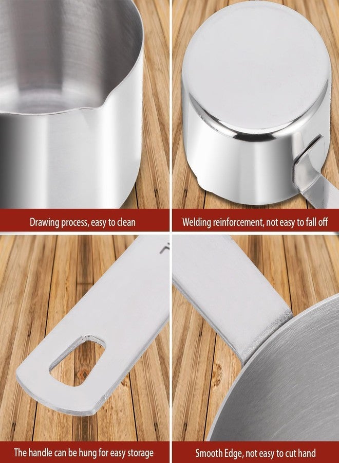 Beufee Metal Measuring Cups, Metal Measuring Spoons Measuring Scoop Cups Stainless Steel Measuring Cup with Scales Storage Rings Dual Pour Mouth Measuring Scoop Kitchen Supplies(1/2 Measuring Cup) - Image 3