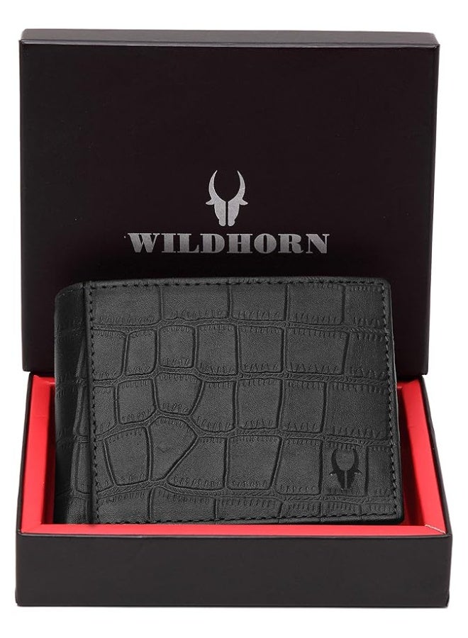 WildHorn Wildhorn India Black Croco Leather Men's Wallet (WH7311BLACKCROCO) - Image 2