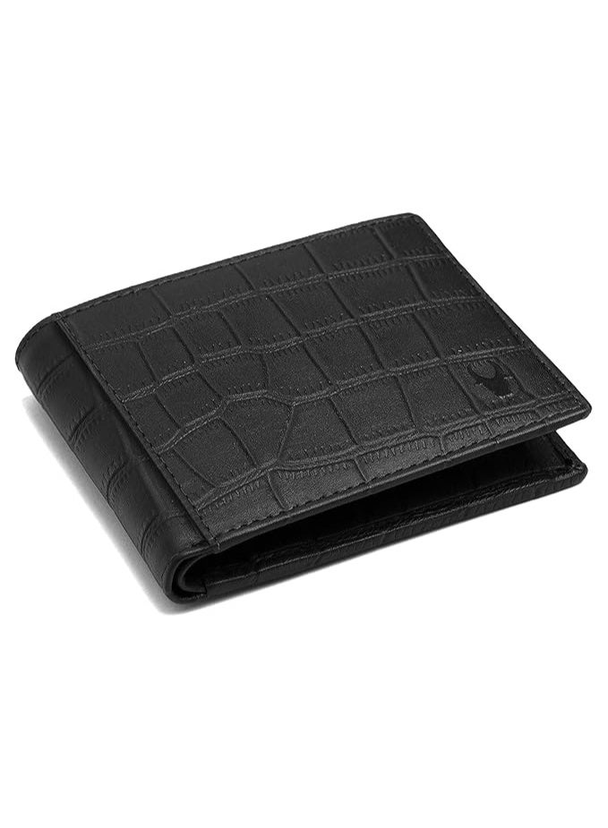 WildHorn Wildhorn India Black Croco Leather Men's Wallet (WH7311BLACKCROCO) - Image 1
