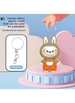 Generic Explosive Face-changing Cartoon Key Chain Rab Cloth Small Kulomi Doll Bag Pendant Creative Ornaments-Color:Face Changing Labubu + Keychain [green Bag]  - Image 4