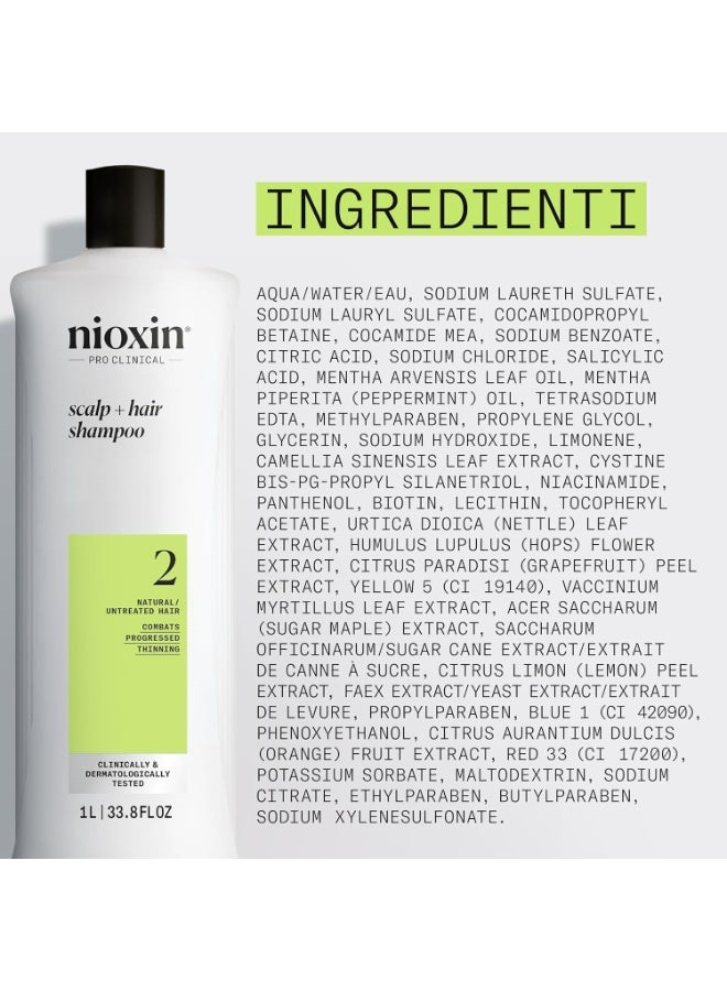 نيوكسين شامبو نيوكسين لفروة الرأس والشعر 2 - شامبو التنظيف العميق للشعر غير المعالج والخفيف بشكل واضح - مع البيوتين والكافيين والنياسيناميد (1 لتر) - Image 5