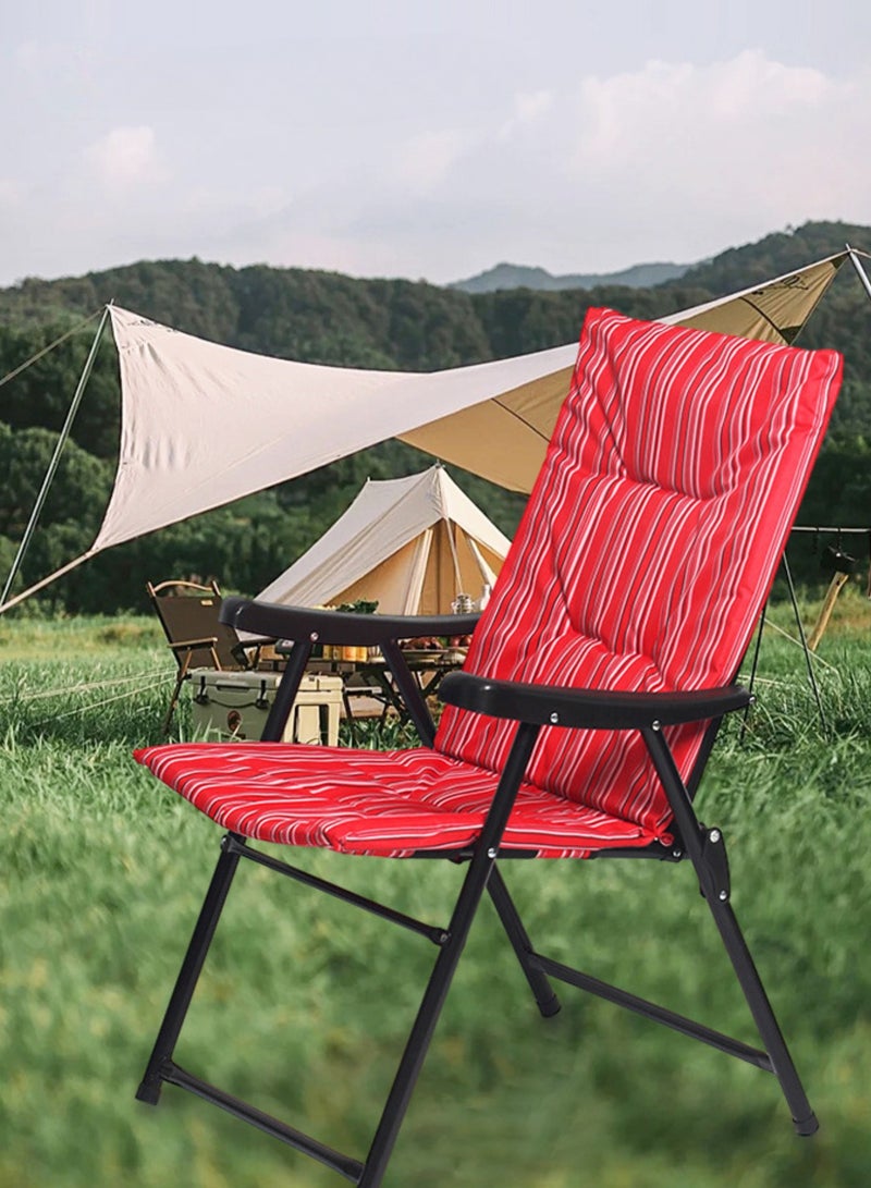 GoldenLike  للطي كرسي التخييم ، كرسي الشاطئ ، كرسي في الهواء الطلق مع مسند ذراع ، مستقرة المحمولة المدمجة عالية مرة أخرى في الهواء الطلق الطعام كرسي ، كرسي شرفة ، تنطبق على بركة ، الفناء الخلفي ، حديقة ، سطح السفينة ، الشرفة الأمامية - Image 2