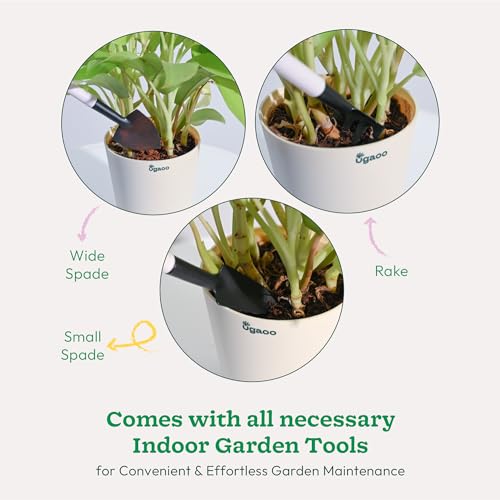 UGAOO Indoor Gardening Tool Kit | 8 Pcs | Mini Cultivator, Transplanter, Trowel, Scissors, Spray Pump, Fertilizer Sticks, Plant Tonic Spray, Neem Spray | Gardening Tools Set for Home Garden - Image 2