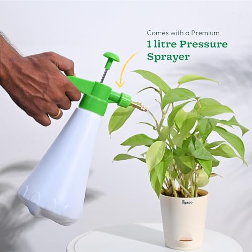 UGAOO Indoor Gardening Tool Kit | 8 Pcs | Mini Cultivator, Transplanter, Trowel, Scissors, Spray Pump, Fertilizer Sticks, Plant Tonic Spray, Neem Spray | Gardening Tools Set for Home Garden - Image 4