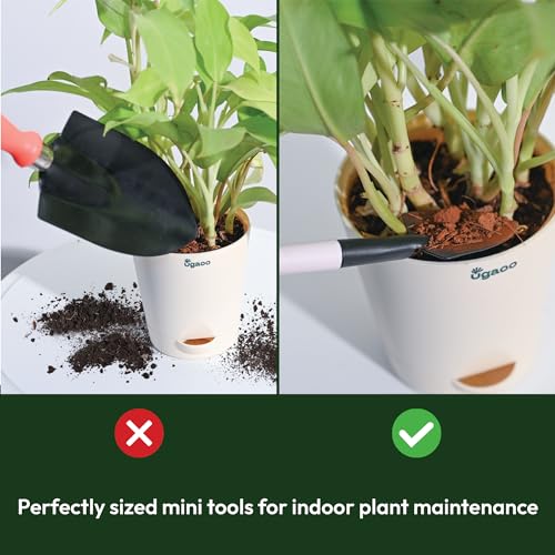 UGAOO Indoor Gardening Tool Kit | 8 Pcs | Mini Cultivator, Transplanter, Trowel, Scissors, Spray Pump, Fertilizer Sticks, Plant Tonic Spray, Neem Spray | Gardening Tools Set for Home Garden - Image 3