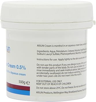 Arjun 05 Menthol Aqueous Cream 500g - Image 2