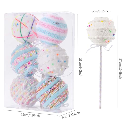 LANGXUN 6pcs Lollipop Candy Land 2025 Xmas Birthday Party Wedding Suppiles Decoration, Hanging Candy Cane Christmas Tree Décor, Christmas Decorative Hanging Ornaments Crafts - Image 2