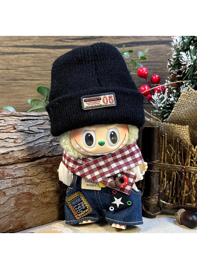 Doll Outfit Clothes Set for Labubu 17cm, Clothes Set Compatible with Labubu,Labubus Accessories (NO Doll)
