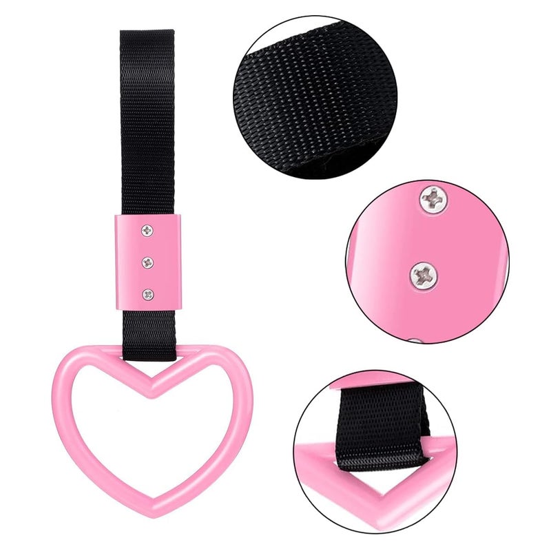 OtpOutopa Heart Shaped Exhaust Tips 2.5 Inch Inlet Tailpipe End Car Exhaust Pipe Muffler, 2PCS Heart Shaped Car Handle Straps Rear Bumper Warning Ring Decor for Car Bus Subway (Straight,Pink) - Image 5