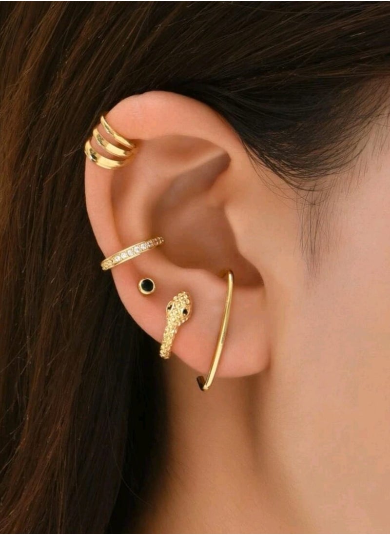 Shein 5pcs Snake Decor Earrings Copper Jewelry  - Image 1