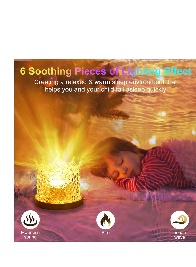 SYOSI Northern Lights Ocean Wave Projector Crown Light, 16 Colors Gradual Rotating Flame Water Lamp, Wave Night Light with Remote Control for Bedroom Living Office Restaurant Underwater Projector  - Image 4