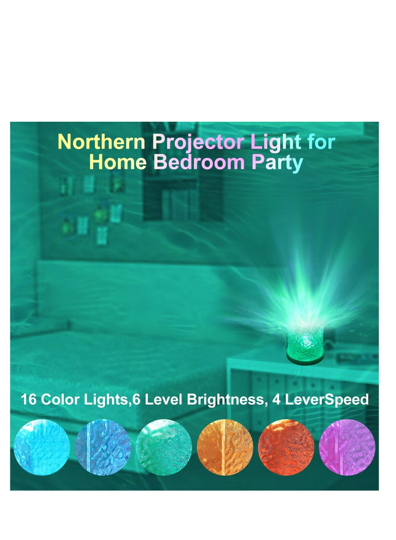 SYOSI Northern Lights Ocean Wave Projector Crown Light, 16 Colors Gradual Rotating Flame Water Lamp, Wave Night Light with Remote Control for Bedroom Living Office Restaurant Underwater Projector  - Image 2