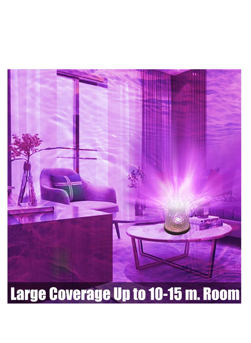 SYOSI Northern Lights Ocean Wave Projector Crown Light, 16 Colors Gradual Rotating Flame Water Lamp, Wave Night Light with Remote Control for Bedroom Living Office Restaurant Underwater Projector  - Image 3