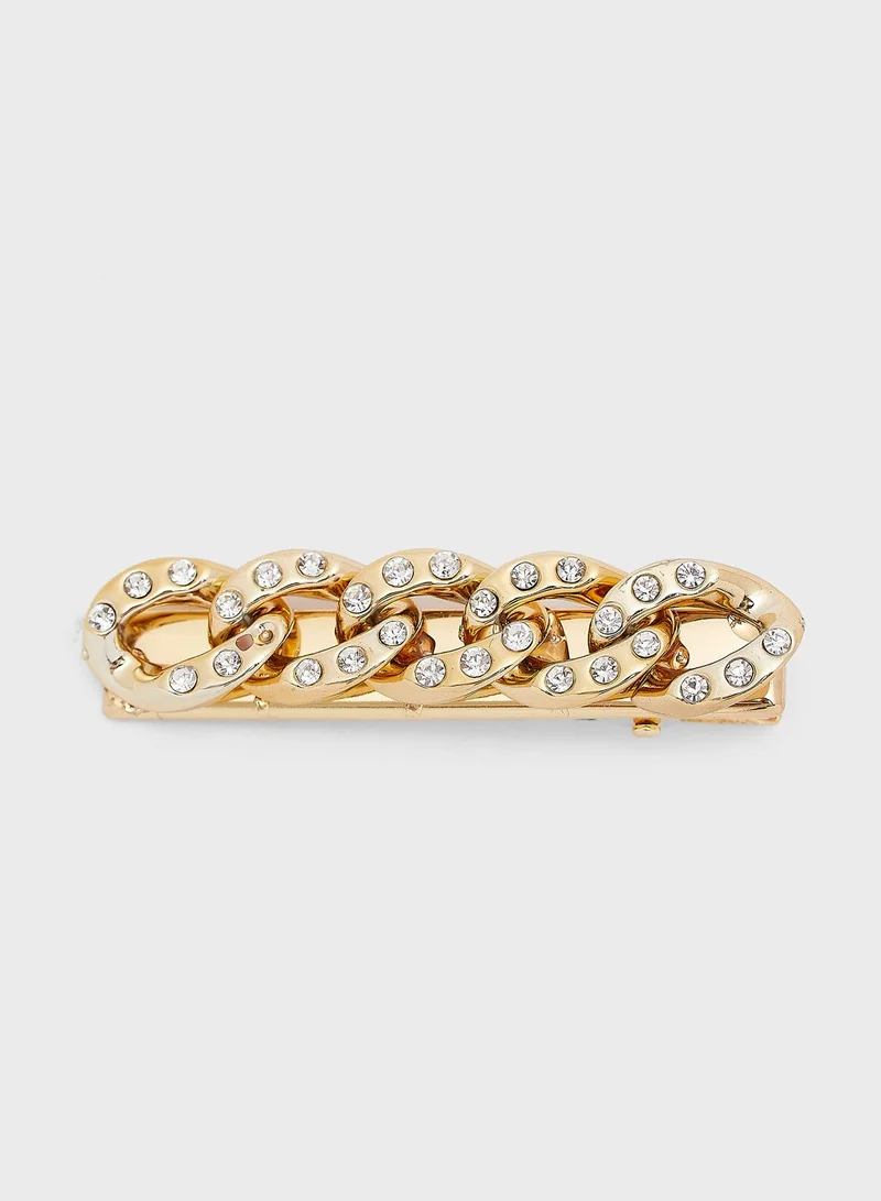 Ginger Diamante Chain Hair Clip