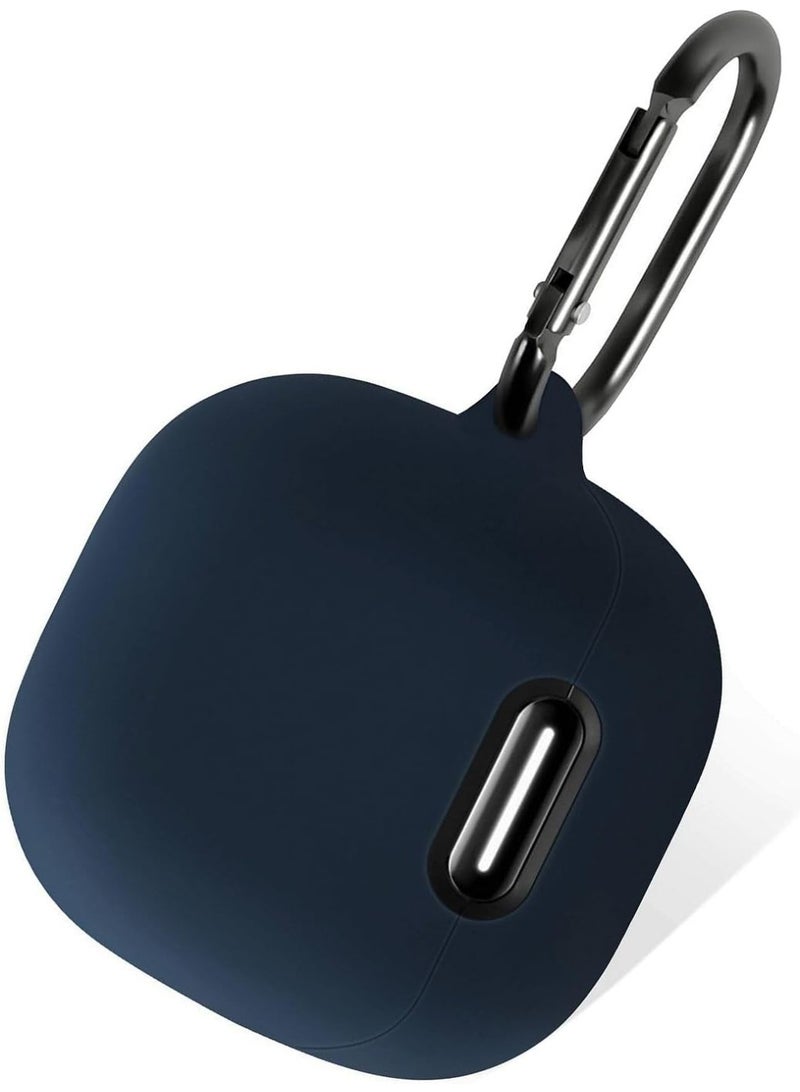 Silicone Case for Anker Soundcore Liberty 4 NC, Soft Shockproof Protective Cover with Carabiner, Anti-Scratch Lightweight Skin Compatible with Anker Soundcore Liberty 4 NC Wireless Earbuds (Navy Blue) - Image 1