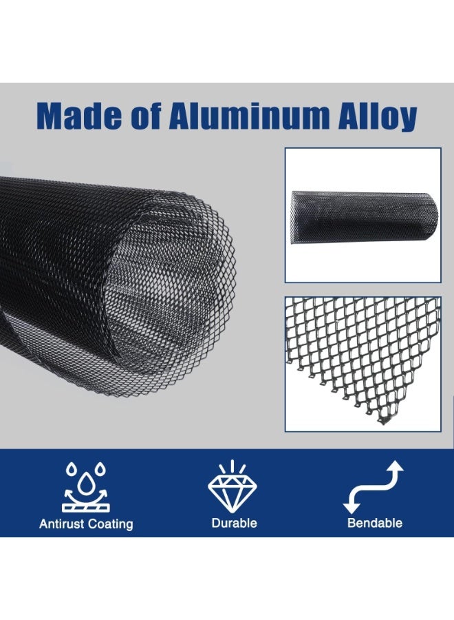 عام شبكة تهوية سيارة عالمية من ذا وايت شوب، مقاس 40 بوصة × 13 بوصة، مصنوعة من سبائك الألومنيوم، فتحة معينية الشكل 6 × 12 مم، شبكة معدنية متعددة الوظائف (أسود) - Image 4